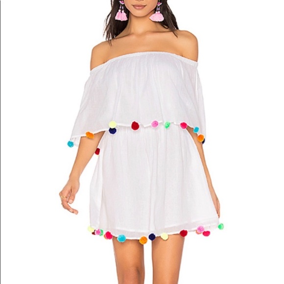 pitusa Other - Pitusa Festival Beach Off Shoulder Pom Pom Dress